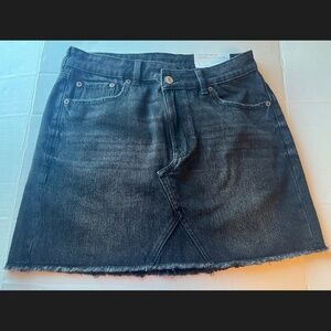 American Eagle Super Hi Rise A-Line Denim Mini Skirt Comfort Stretch Black 8